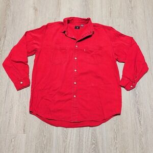 Vintage 90s Levi's‎ Western Long Sleeve Red Tab Chamois Shirt Mens L Rockabilly